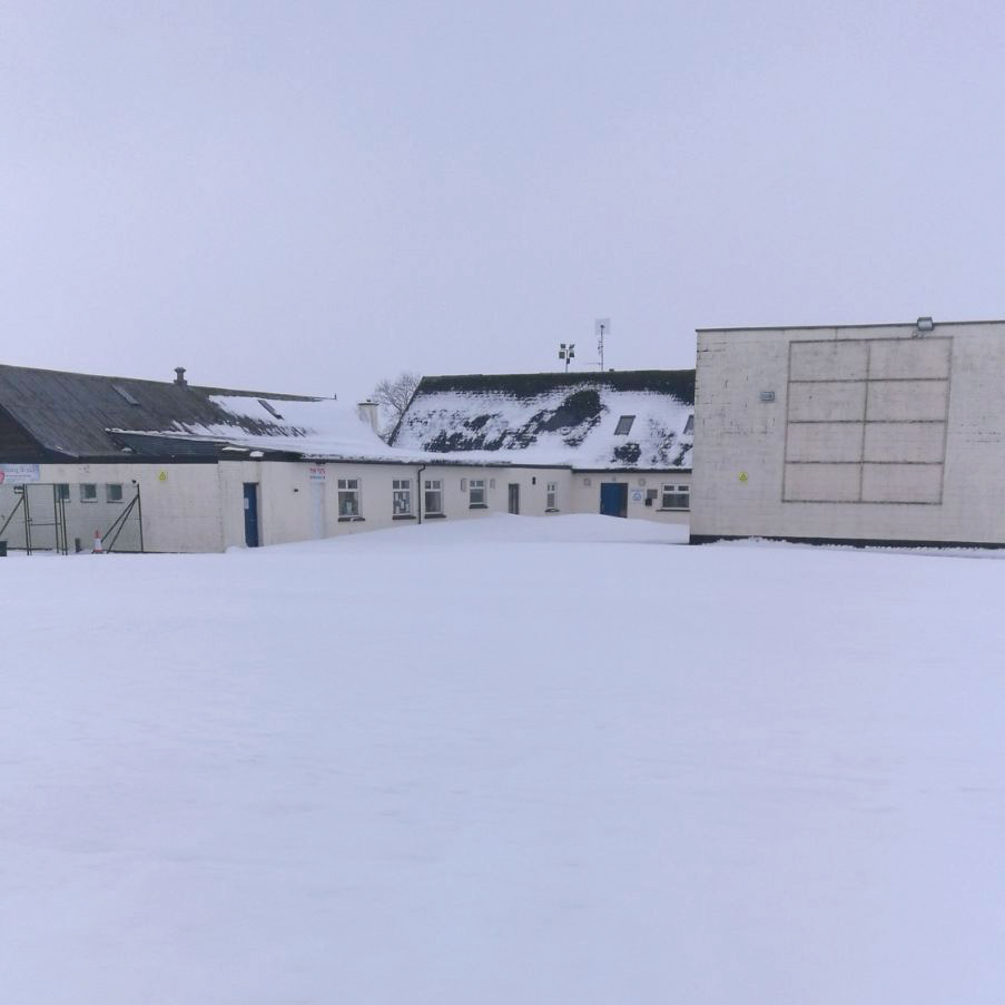 A very snowy looking car park down at north kildare club